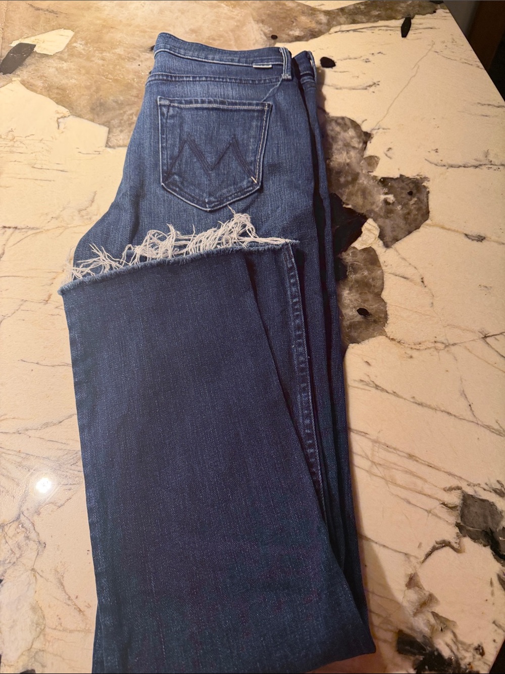 MOTHER High-Waisted Rascal Sneak Fray